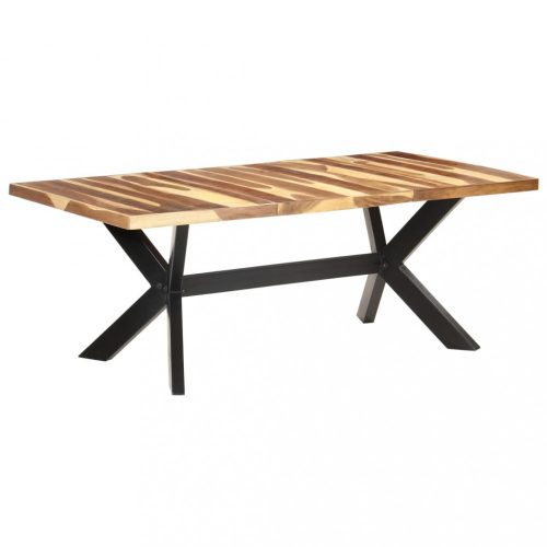 Tömör fa étkezőasztal mézszínű felülettel 200 x 100 x 75 cm