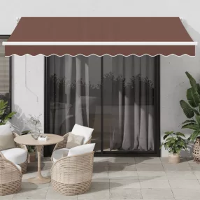 vidaXL barna kézzel kihúzható napellenző 350 x 250 cm
