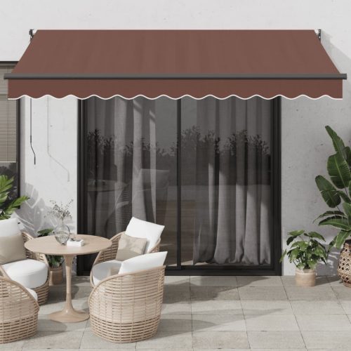 barna kézzel kihúzható napellenző 350 x 250 cm
