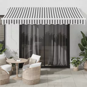   vidaXL antracitszürke-fehér LED-es kézi napellenző 350 x 250 cm