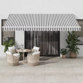   vidaXL antracitszürke-fehér LED-es automata napellenző 450 x 350 cm
