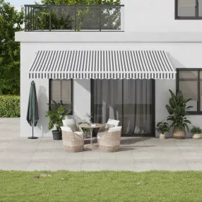   vidaXL antracitszürke-fehér LED-es kézi napellenző 500 x 350 cm