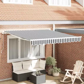   vidaXL antracitszürke-fehér kézzel kihúzható napellenző 300 x 250 cm
