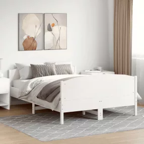   vidaXL fehér tömör fenyőfa ágy matrac nélkül 135 x 190 cm