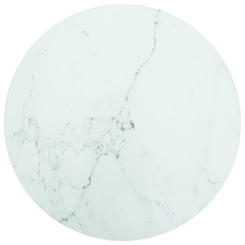 fehér edzett üveg asztallap márványdizájnnal Ø40 x 0,8 cm