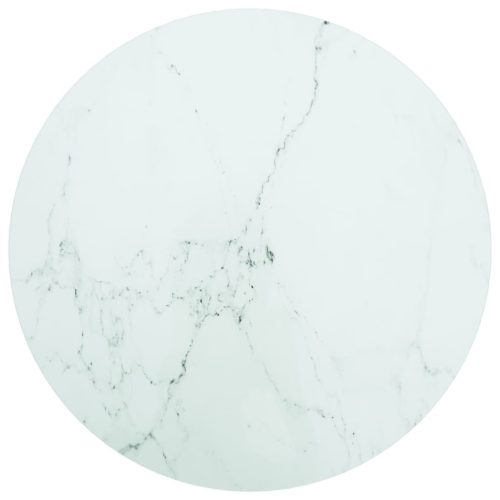 fehér edzett üveg asztallap márványdizájnnal Ø60 x 0,8 cm