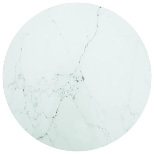 fehér edzett üveg asztallap márványdizájnnal Ø80 x 1 cm