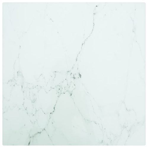 fehér edzett üveg asztallap márványdizájnnal 30 x 30 cm 6 mm
