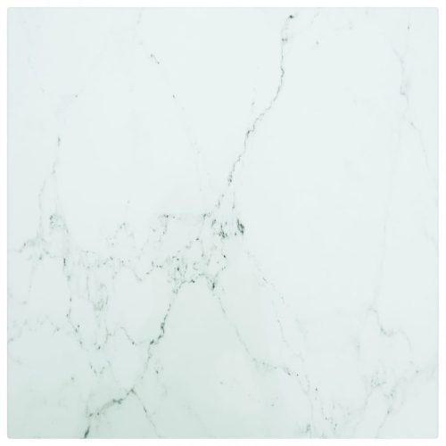 vidaXL fehér edzett üveg asztallap márványdizájnnal 40 x 40 cm 6 mm
