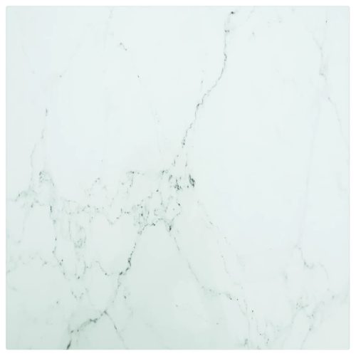 fehér edzett üveg asztallap márványdizájnnal 50 x 50 cm 6 mm