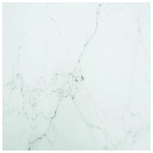 fehér edzett üveg asztallap márványdizájnnal 70 x 70 cm 6 mm
