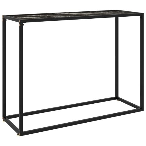 fekete edzett üveg tálalóasztal 100 x 35 x 75 cm
