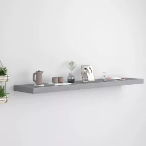 szürke MDF lebegő fali polc 120 x 23,5 x 3,8 cm