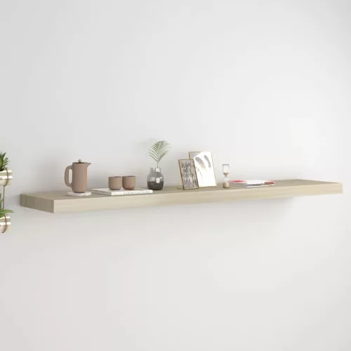 tölgyszínű MDF lebegő fali polc 120 x 23,5 x 3,8 cm