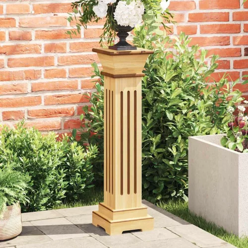 Klasszikus faszínű MDF szögletes oszlop virágállvány 17x17x66cm