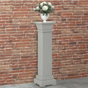   klasszikus szürke MDF szögletes oszlop virágállvány 17x17x66cm