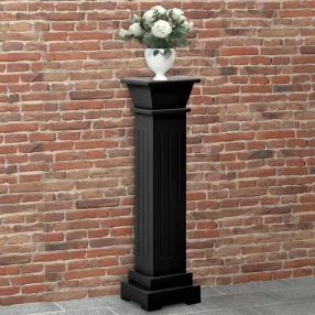   klasszikus fekete MDF szögletes oszlop virágállvány 17x17x66cm
