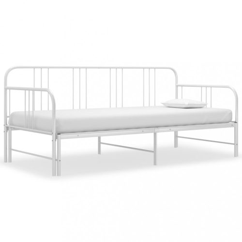 Fehér fém kihúzható kanapéágy-keret 90 x 200 cm