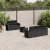 6 részes fekete polyrattan kerti ülőgarnitúra párnákkal