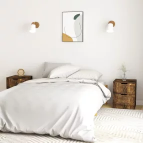   2 db füstös tölgy színű szerelt fa éjjeliszekrény 40x40x50 cm