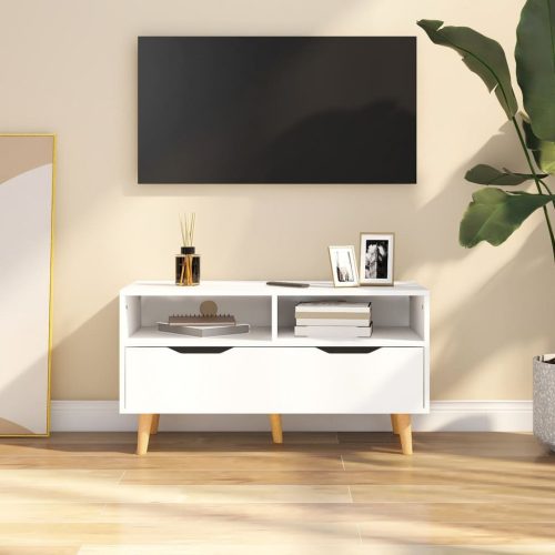 Fehér forgácslap TV-szekrény 90 x 40 x 48,5 cm