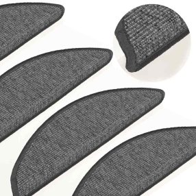   15 db bézs és szürke félkör alakú lépcsőszőnyeg 56 x 17 x 3 cm