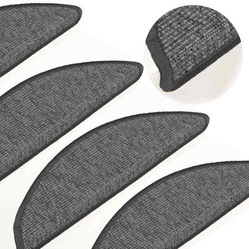 15 db bézs és szürke félkör alakú lépcsőszőnyeg 56 x 17 x 3 cm