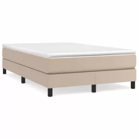   vidaXL cappuccino színű műbőr rugós ágy matraccal 120 x 190 cm
