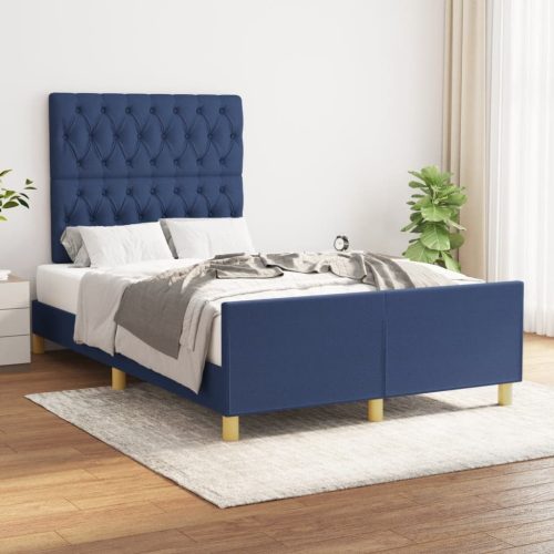vidaXL ágykeret matrac nélkül kék 120x190 cm szövet