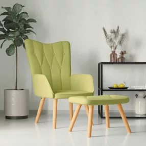 vidaXL zöld szövet pihenőfotel lábtartóval