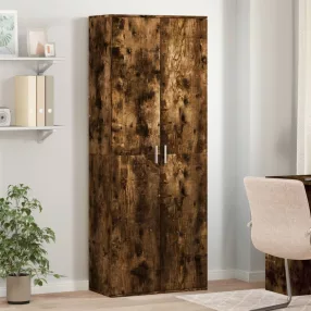   füstös tölgy színű szerelt fa magasszekrény 70 x 35 x 180