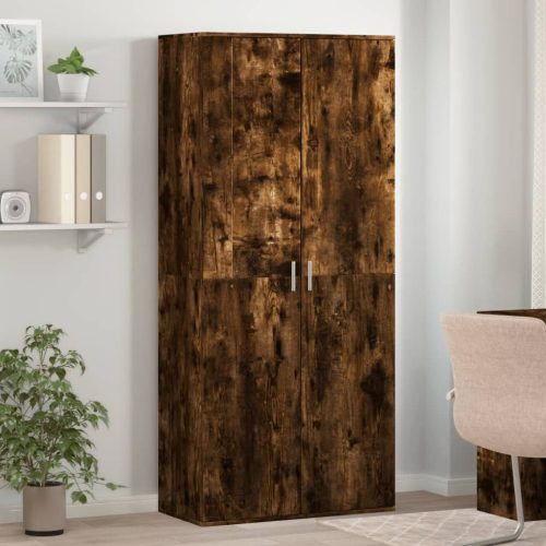 füstös tölgy színű szerelt fa cipőszekrény 80 x 39 x 178 cm