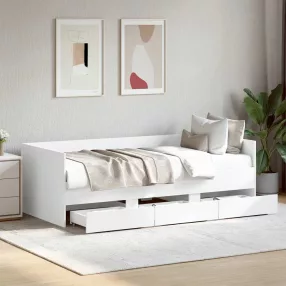   vidaXL fehér kanapéágy fiókkal matrac nélkül 100x200 cm