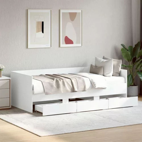 vidaXL fehér kanapéágy fiókkal matrac nélkül 90x190 cm