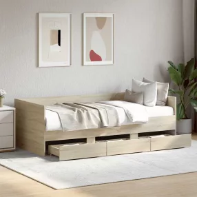   vidaXL sonoma tölgy színű fém ágykeret matrac nélkül 90x190 cm
