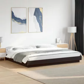   vidaXL fekete szerelt fa ágykeret LED-világítással 180 x 200 cm