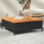 Fekete polyrattan és akácfa kerti asztal 70 x 70 x 25 cm
