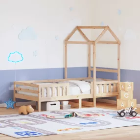 tömör fenyőfa ágykeret tetővel 80 x 200 cm