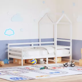 fehér tömör fenyőfa kanapéágy tetővel 80 x 200 cm