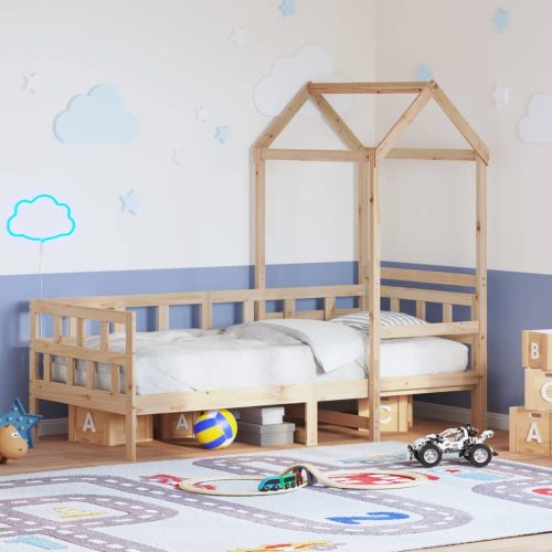tömör fenyőfa kanapéágy tetővel 80 x 200 cm