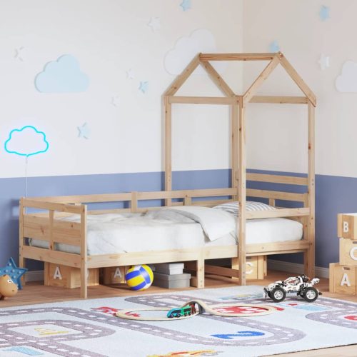 tömör fenyőfa kanapéágy tetővel 90 x 200 cm