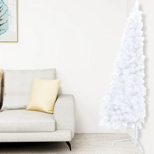 vidaXL fehér PVC fél műkarácsonyfa állvánnyal 180 cm