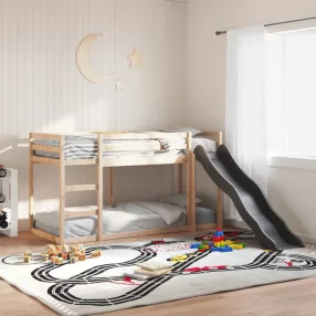   tömör fenyőfa emeletes ágy csúszdával és létrával 80 x 200 cm