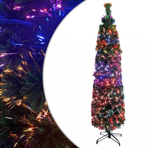  száloptikás vékony műkarácsonyfa talppal 180 cm