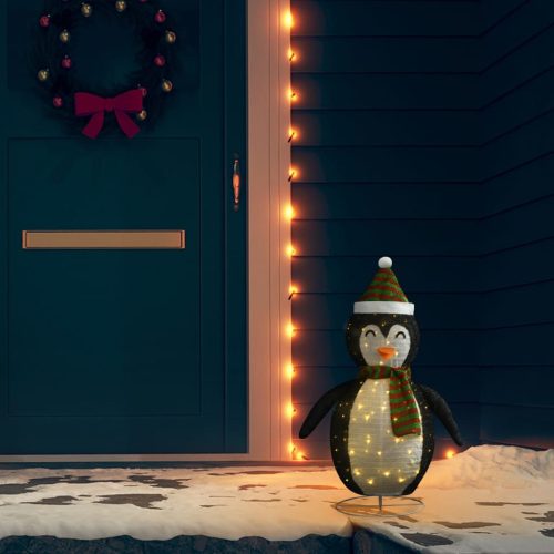 Luxusszövet dekoratív LED-es karácsonyi hópingvinfigura 60 cm