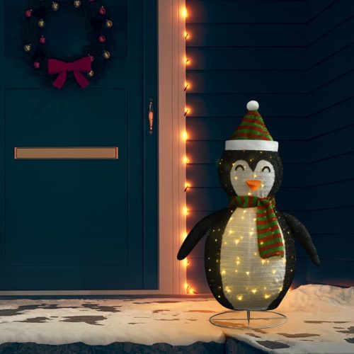 Luxusszövet dekoratív LED-es karácsonyi hópingvinfigura 120 cm