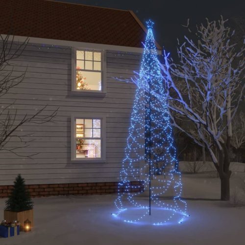 vidaXL kék 1400 LED-es karácsonyfa fémoszloppal 5 m