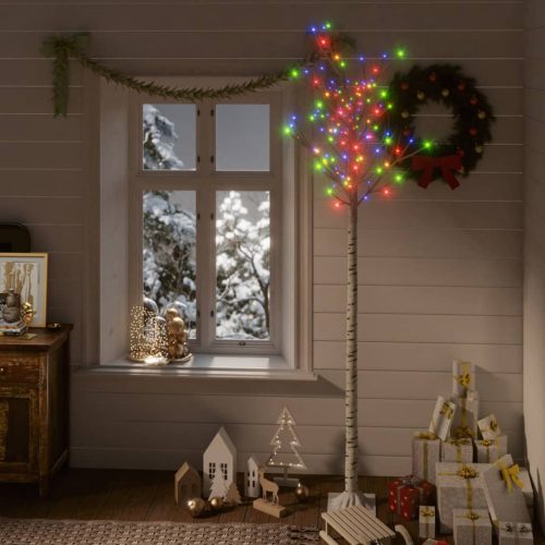 Bel-/kültéri fűzfa karácsonyfa 200 színes fényű LED-del 2,2 m