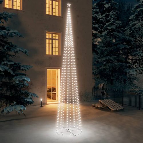 Kúp alakú karácsonyfa 752 hideg fehér LED-del 160 x 500 cm