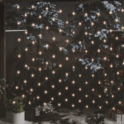 Kültéri hálós meleg fehér karácsonyi világítás 204 LED 3 x 2 m
